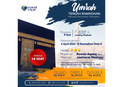 Umrah Tengah Ramadhan, 4 April 2023