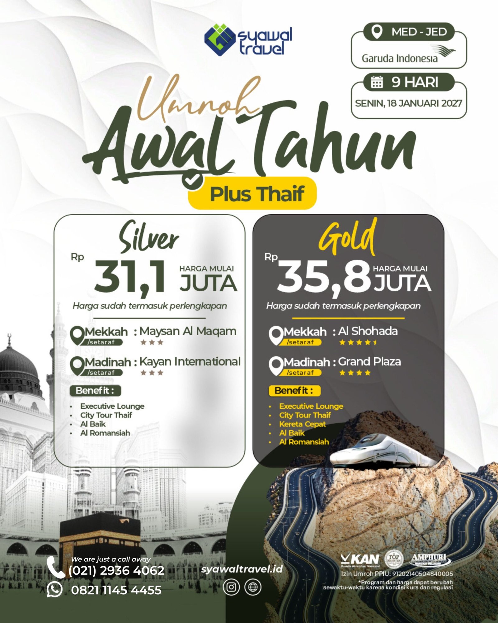 18-JAN 2027-SILVER GOLD-AWAL TAHUN-THAIF Umroh 2x Jumatan Plus Thaif - Image 1